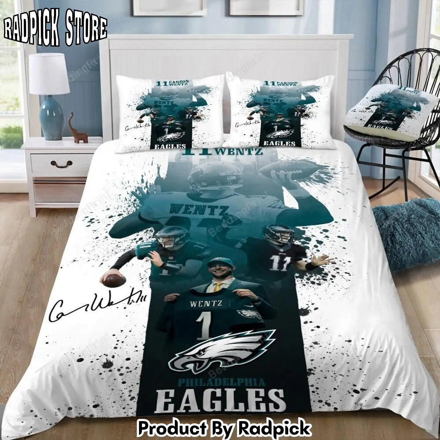 Radpick 3d customize philadelphia eagles bedding set duvet cover rp3278984